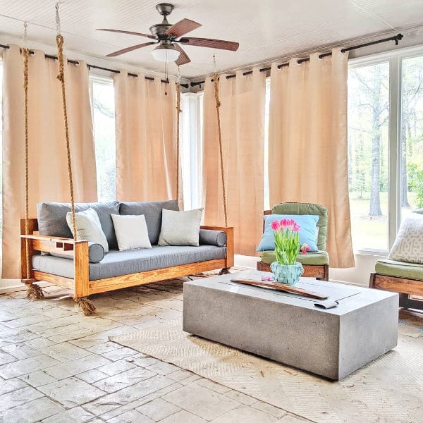 Four Oak Designs The Avalon Modern Swinging Bed With Cupholders The