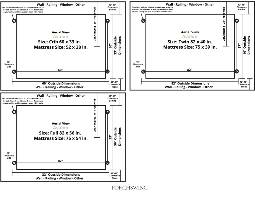 Four Oak Designs The Avalon Modern Swinging Bed With Cupholders The