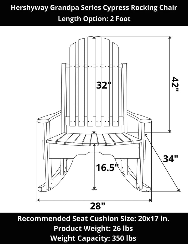Hershyway Grandpa Series Cypress Rocking Chair