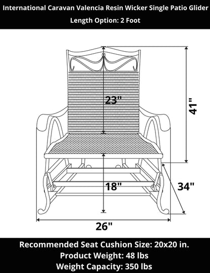 International Caravan Valencia Resin Wicker Single Patio Glider