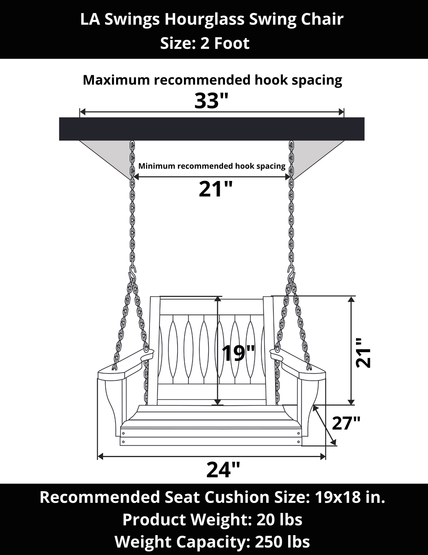 LA Swings Hourglass Swing Chair