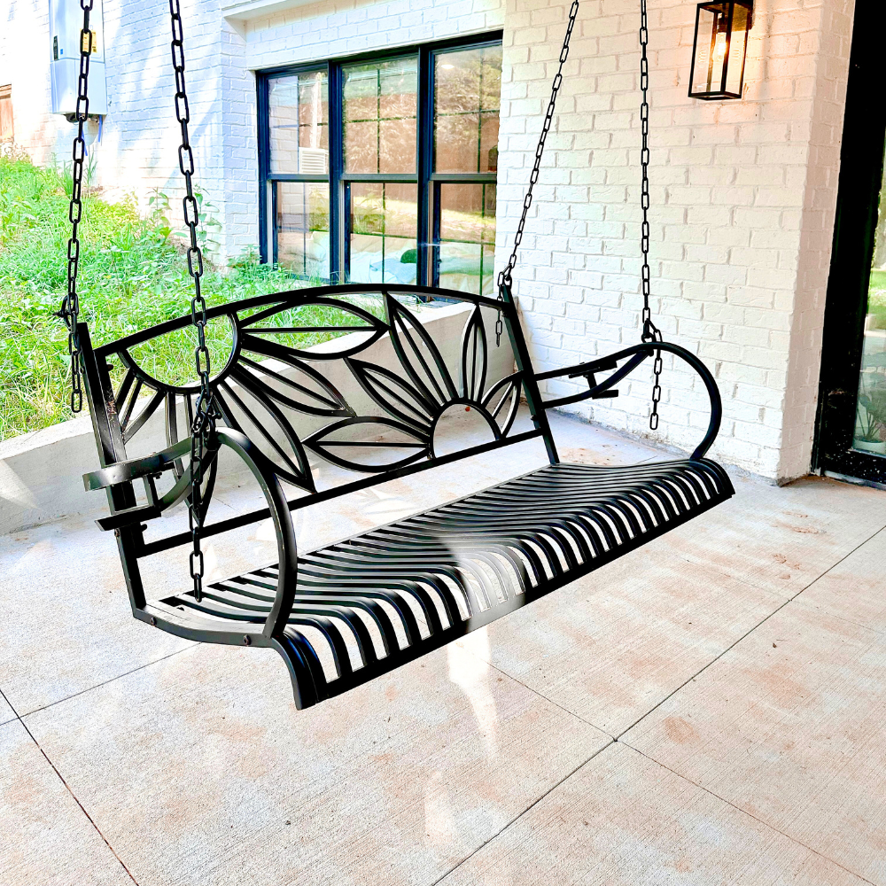 Live Casual Heavy Duty 800 Lb Mariposa Metal Porch Swing