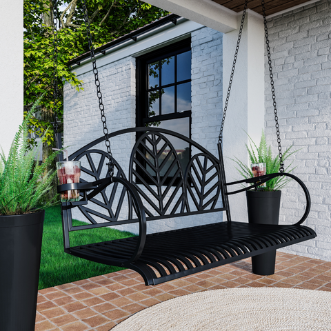 Live Casual Heavy Duty 500 Lb Palm Springs Metal Porch Swing