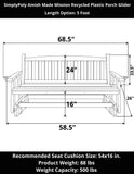 SimplyPoly Amish Made Mission Recycled Plastic Porch Glider
