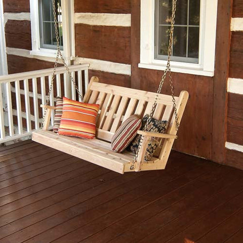 A&L Furniture Co. Traditional English Red Cedar Porch Swing
