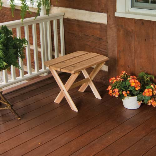 A&L Furniture Co. Red Cedar Folding Oval End Table