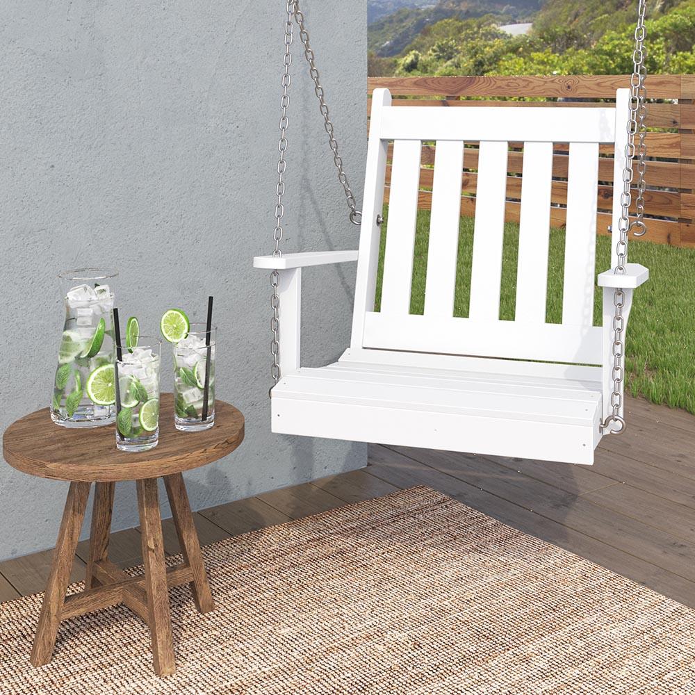 A&L Furniture Co. Traditional English Recycled Plastic Swing Chair