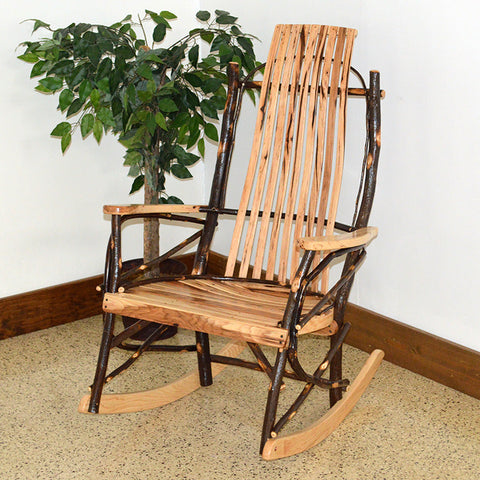 A&L Furniture Co. Rustic Hickory 9-Slat Rocking Chair