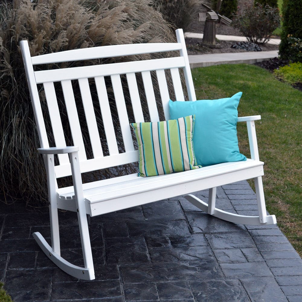 A&L Furniture Co. Classic Double Rocker For Porch Wooden – The Porch ...