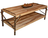 A&L Furniture Co. Rustic Hickory Coffee Table W/ Shelf