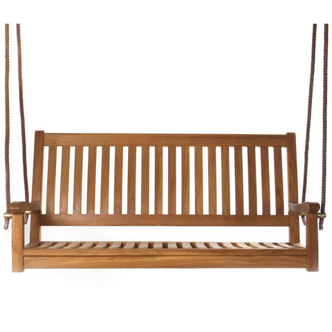 All Things Cedar Curved Back 4ft. Teak Porch Swing