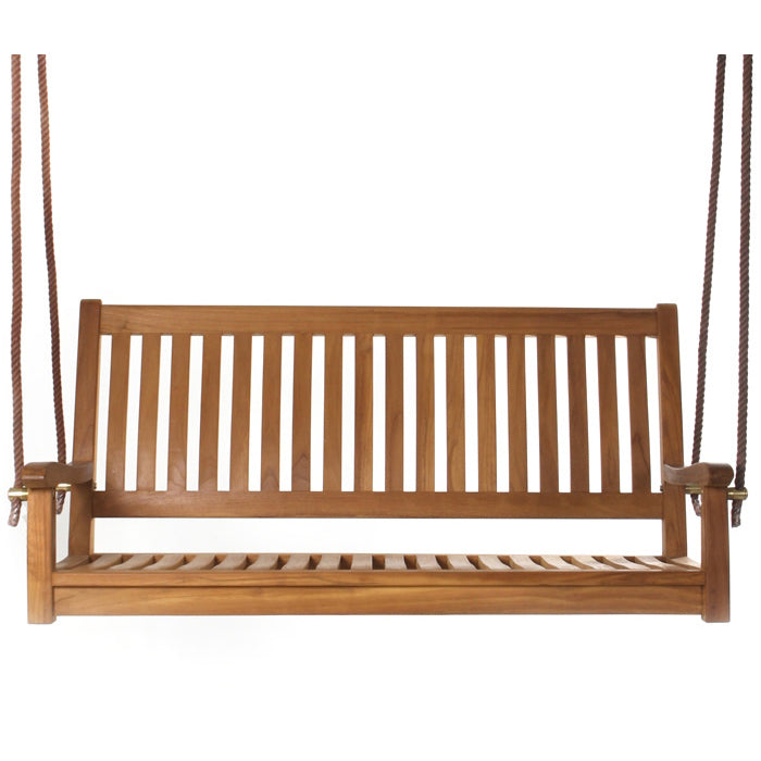 All Things Cedar Curved Back 4ft. Teak Porch Swing