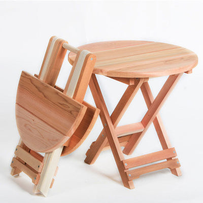 All Things Cedar Round Red Cedar Folding Side Table