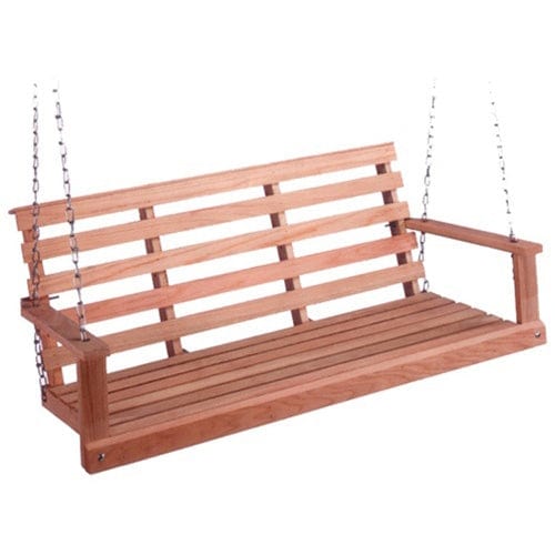 Beecham Swing Co. Flat Bottom Oak Porch Swing