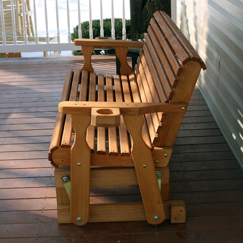 Centerville Amish Heavy Duty 800 Lb Roll Back Treated Porch Glider