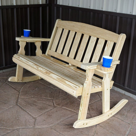 Covered Rocker Bench Outdoor Heavy Duty Porch Rocking Chairs – The Porch Swing Company