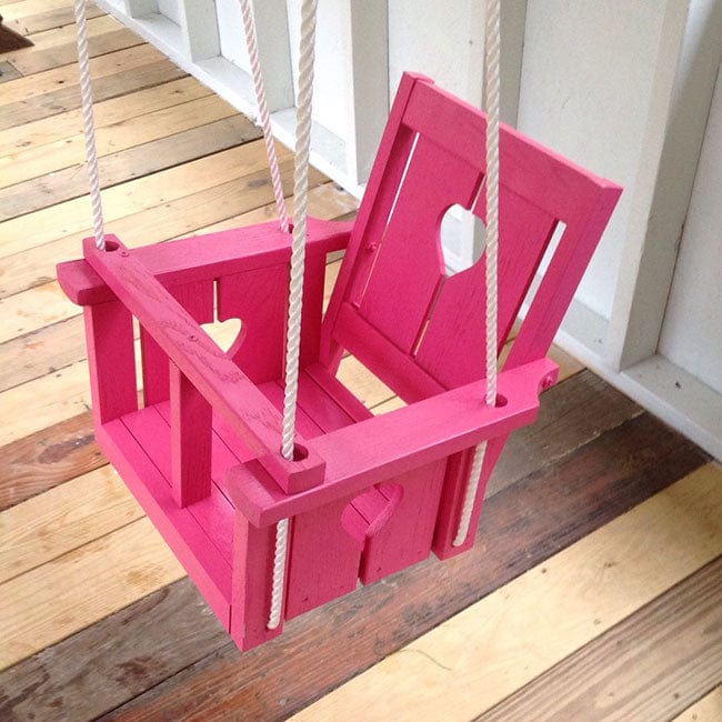 Child Swing Company Heart Theme Rope Kids Swing Chair – The Porch Swing ...