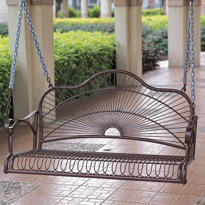 International Caravan Sun Ray 4ft. Wrought Iron Porch Swing