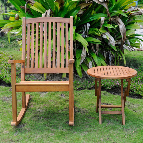 International Caravan Fiji Rocking Chair With Side Table