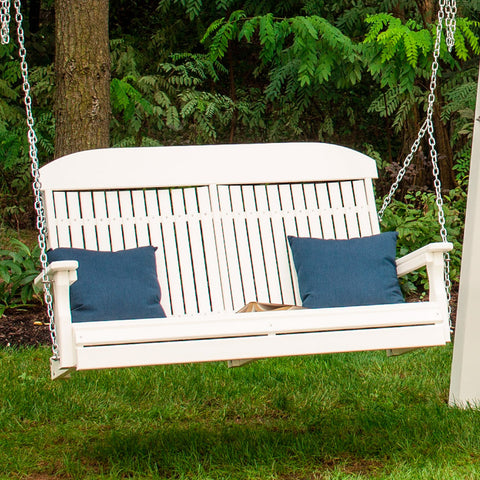 LuxCraft Classic Highback 4ft. Recycled Plastic Porch Swing