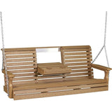 LuxCraft Rollback Console 5ft. Recycled Plastic Porch Swing