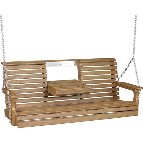 LuxCraft Rollback Console 5ft. Recycled Plastic Porch Swing