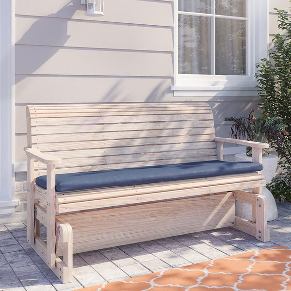 LA Swings Roll Back Cypress Porch Glider