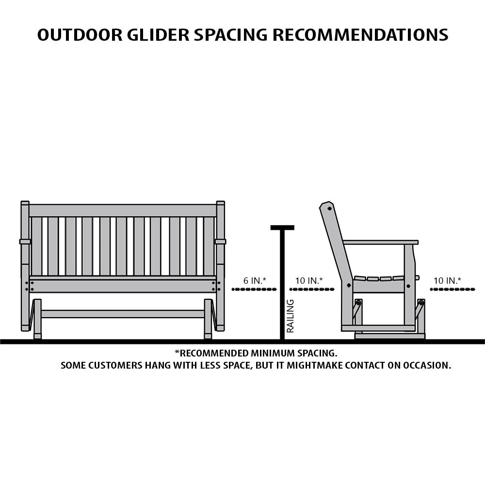 A&L Furniture Co. Rustic Hickory Porch Glider