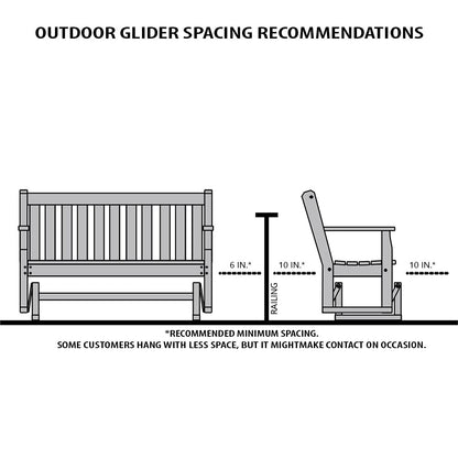 A&L Furniture Co. Traditional English Red Cedar Porch Glider