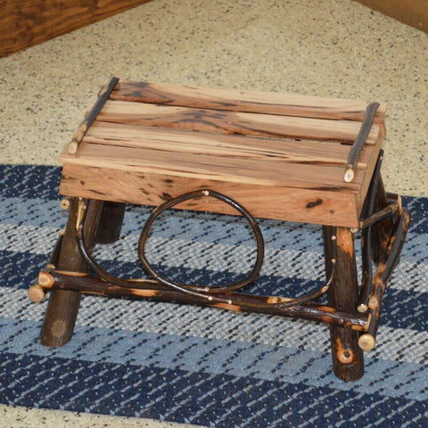 A&L Furniture Co. Rustic Hickory Foot Stool