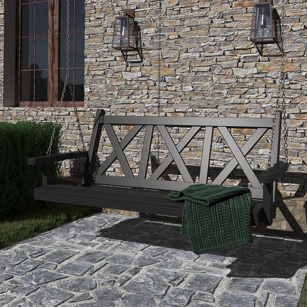 SimplyPoly Amish Made Willow Bay Recycled Plastic Porch Swing