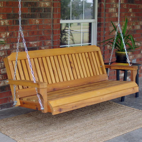 TMP Outdoor Furniture Traditional Red Cedar Porch Swing