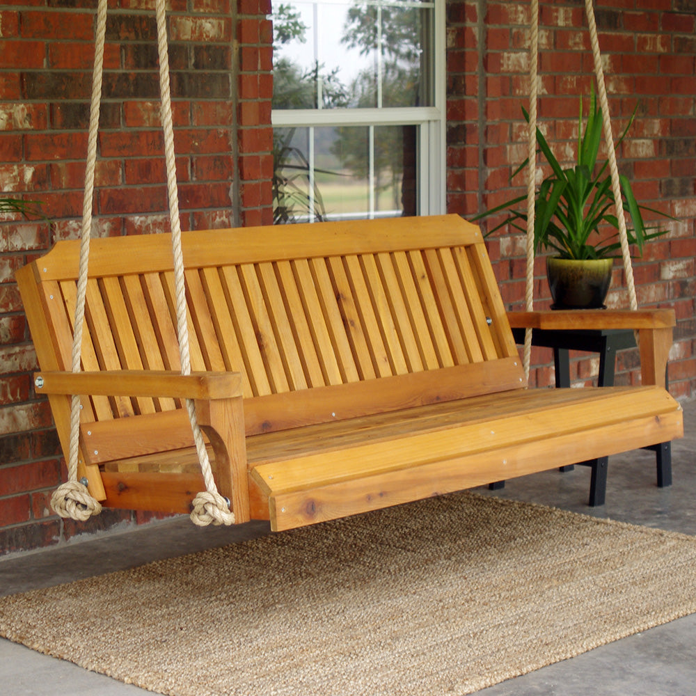 TMP Outdoor Furniture Traditional Red Cedar Porch Swing