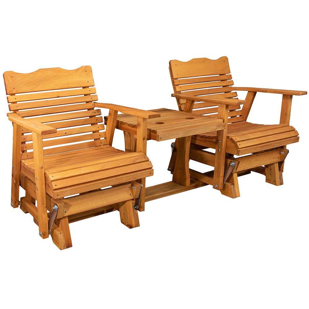 Treasure State Amish Co. Classic 3pc. Red Cedar Glider Chair Set
