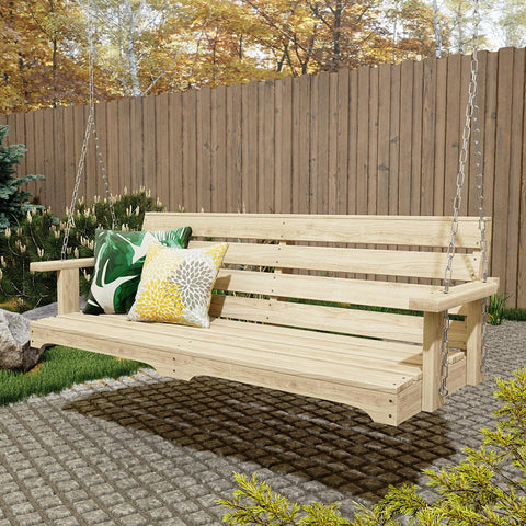 Weathercraft Autumn Leaves Treated Porch Swing
